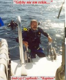Andrzej Czapliński po wysjściu z wody.